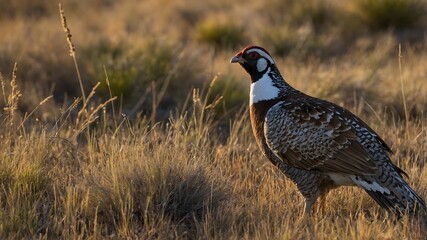 Obraz premium A Delicate Balance: The Gunnison Grouse and the Hawk Above