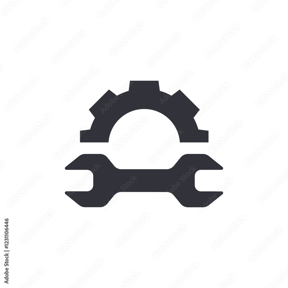 Poster setting button solid icons, minimalist vector illustration ,simple transparent graphic element .isol