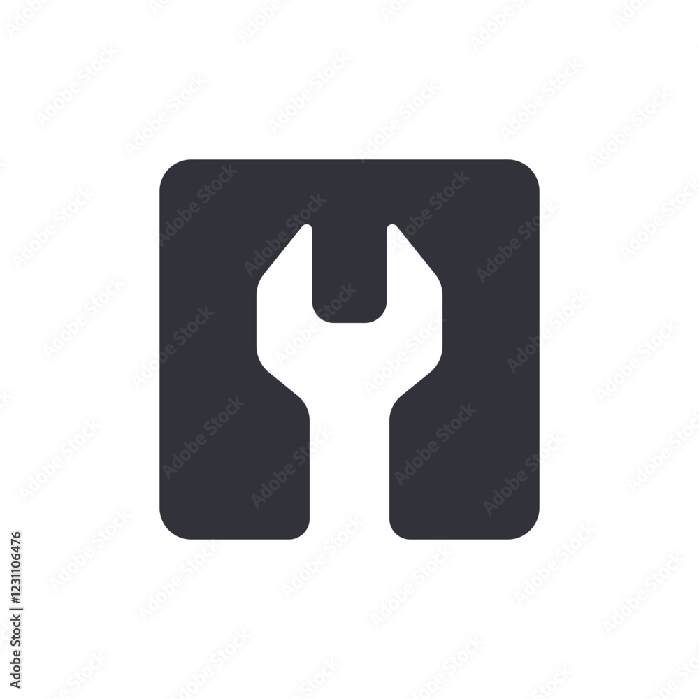 Poster setting button solid icons, minimalist vector illustration ,simple transparent graphic element .isol