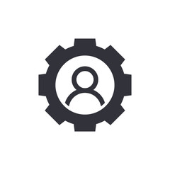 User setting solid icons, minimalist vector illustration ,simple transparent graphic element .Isolated on white background