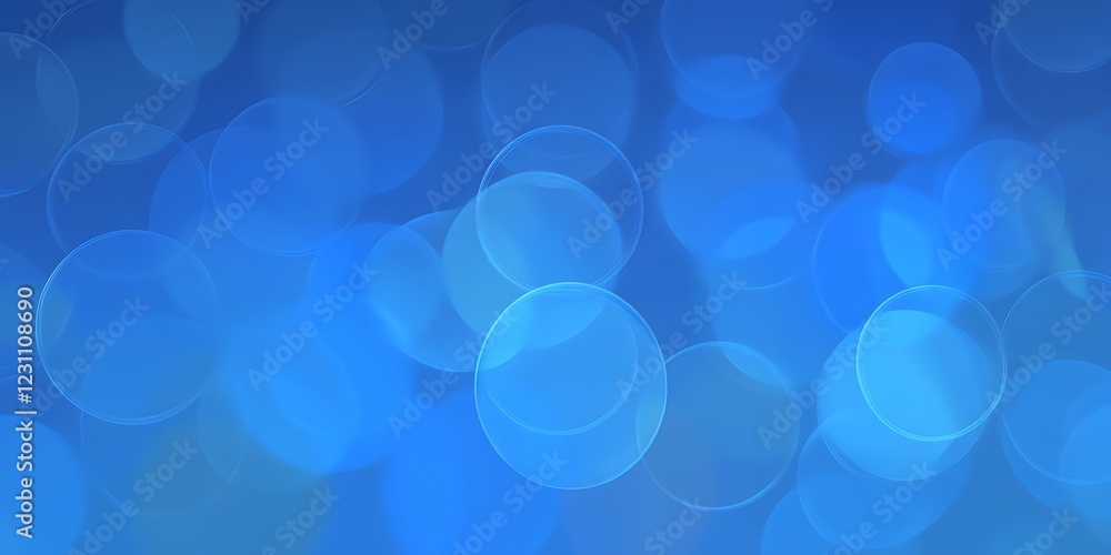 Poster abstract blue bokeh background soft circular lights defocused overlay