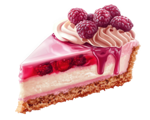 Delicious raspberry cheesecake slice with creamy frosting and fresh berries, perfect for dessert lovers. Indulge in this sweet treat that looks as good as it tastes