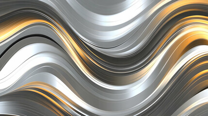 Abstract Silver Gold Wave Background Illustration
