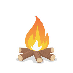 Campfire Vector Illustration – Cozy Outdoor Bonfire Design