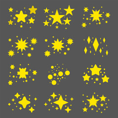 sparkling collection with different shapes