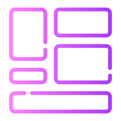 masonry layout Line Gradient Icon