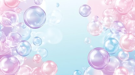 Pastel Colored Bubbles Floating Gently In Air