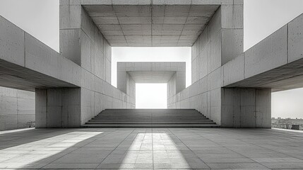 Obraz premium Abstract Concrete Architecture Staircase Design