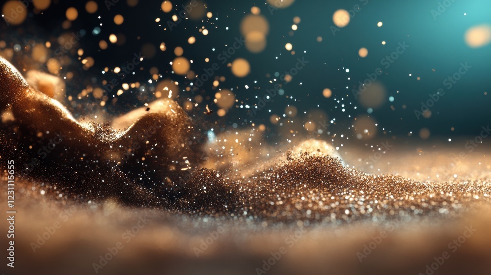 Poster close up of a pile of sand with textured surface and natural patterns in a sunlit environment
