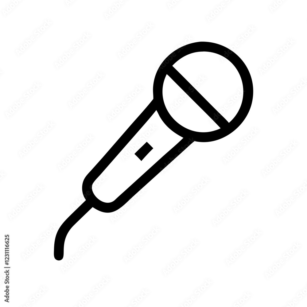 Poster microphone vector icon – audio & sound recording symbol