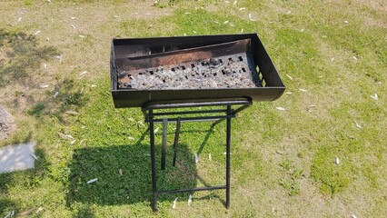 Grill stove on the lawn