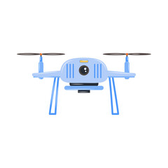 Photography drone flying with camera illustration