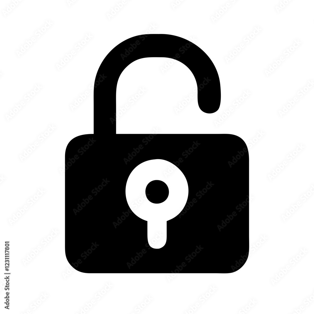 Aufkleber unlock padlock vector icon – secure & accessible privacy symbol