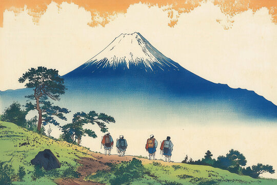 浮世絵（Ukiyoe）／富士山が見える風景