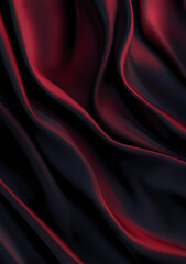 Obraz premium Luxurious Red and Black Satin Fabric with Elegant Folds