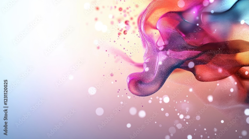 Poster abstract background featuring vibrant colorful paint splashes and creative artistic patterns