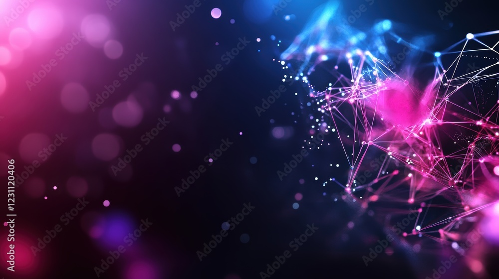 Poster abstract background with interconnected lines and dots in a modern digital design concept