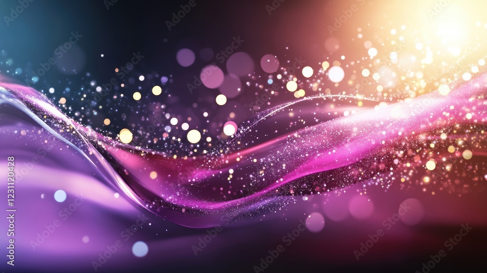 Poster abstract background featuring blurred lights and bokeh effects in a vibrant color palette