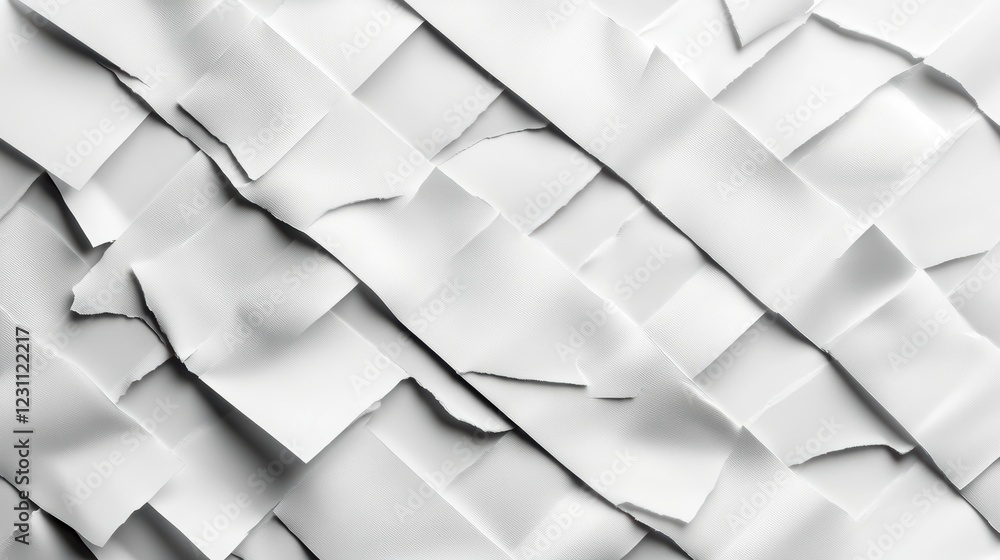 Poster collection of assorted blank papers arranged on a clean white background for design or office use