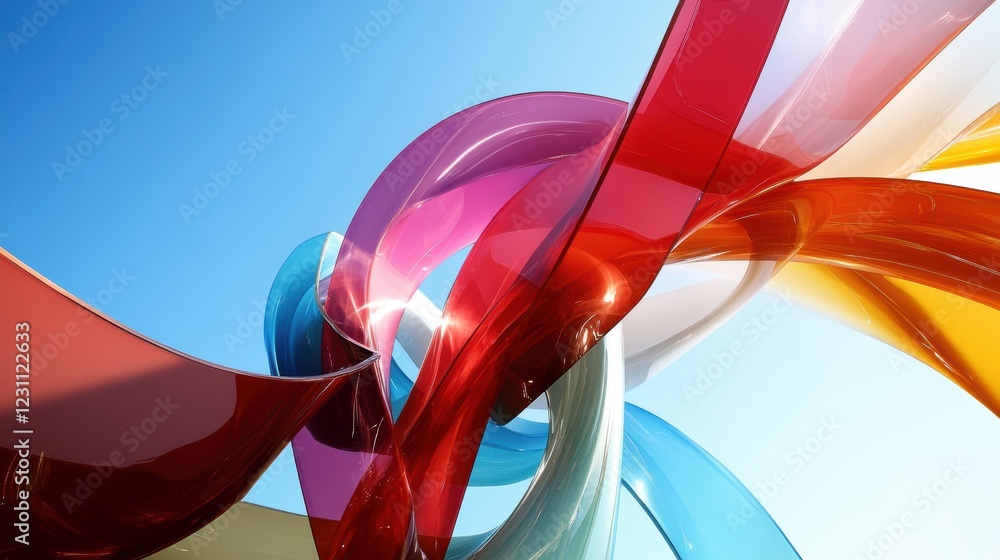 Aufkleber colorful abstract design featuring vibrant shapes and patterns in a visually striking composition