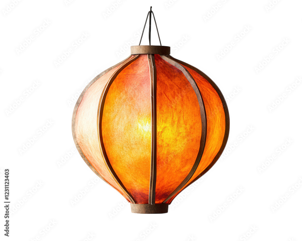 Poster vibrant orange lantern with unique design, perfect for adding warmth to any space. its soft glow cre