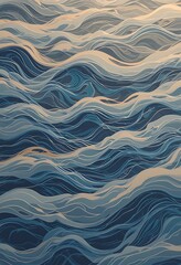 Abstract Ocean Waves Artistic Render