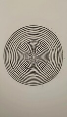 Fototapeta premium Abstract concentric circles artwork in black and white