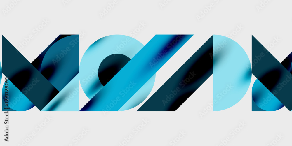 Aufkleber Modern abstract background featuring circles, lines, and triangles in a dynamic geometric composition. Perfect for stylish, tech, or creative-themed designs