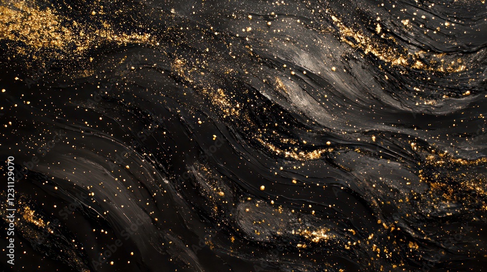 Poster a textured surface with sparkling stars resembling a cosmic field.