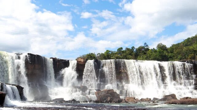 Tad Sae Pha Waterfall, Tad Sepa waterfall is 23m high and 120m wide. Situated in the xe pian National protected area, Southern Laos.
