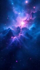 Fototapeta premium Stunning Interstellar Nebula Illuminated by Radiant Starlight in a Cosmic Landscape