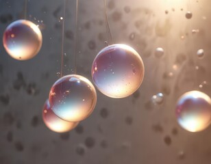Soft, ethereal light radiates from delicate, translucent orbs suspended in mid-air, their colors shifting with the gentlest breeze , cloud-like formations, whimsical atmosphere, gentle glow