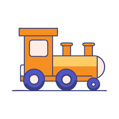 Wooden toy train classic illustration