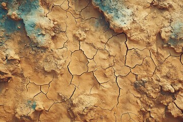 Naklejka premium Endless Horizons: A Stark Desert Landscape under the Scorching Sun