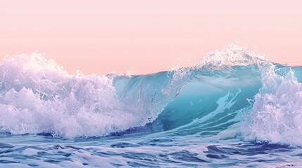 Obraz premium Pastel Ocean Wave: A Serene Seascape at Dawn