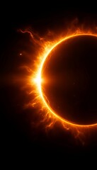 Stunning Solar Eclipse with Radiant Corona and Stellar Background Illustrating Celestial Phenomena