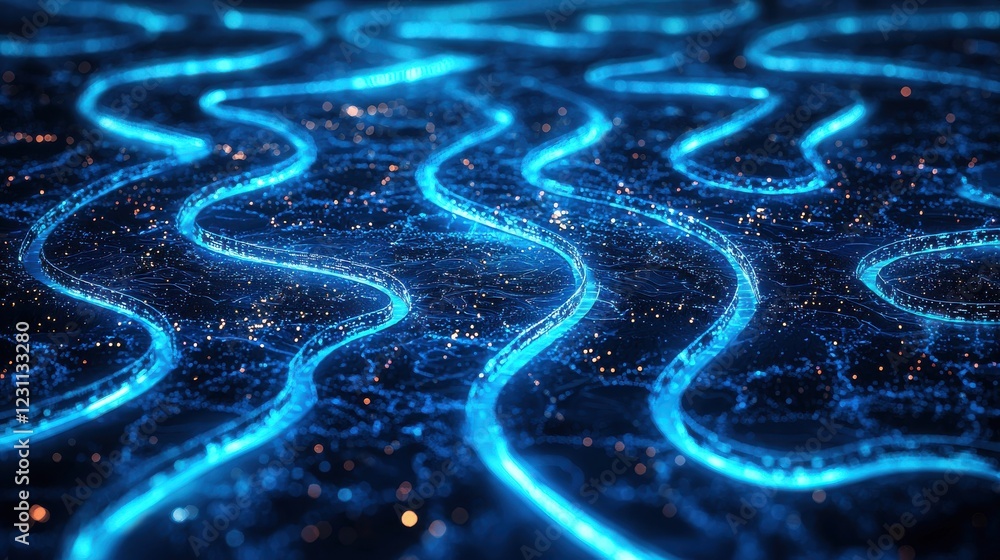 Aufkleber the image is a blue and white abstract of a wave. generative ai