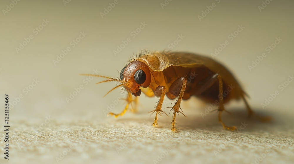 Poster close-up view of a small insect with detailed features and texture