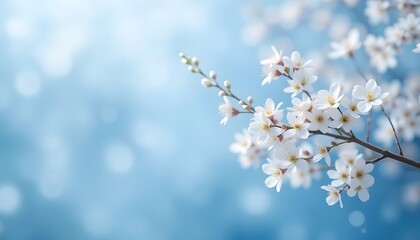 Obraz premium Spring Serenity - Cherry Blossoms in a Dreamy Pastel Sky