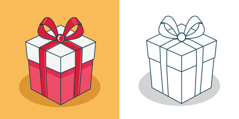a Simple Valentine's Gift Box Illustration for design element