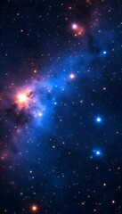 Fototapeta premium Vibrant Cosmic Nebula With Celestial Bodies And Dazzling Stars In Deep Space Background