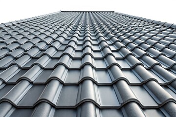 Gray Tile Roof Mockup - Isolated Long Exposure  Architectural Design Element