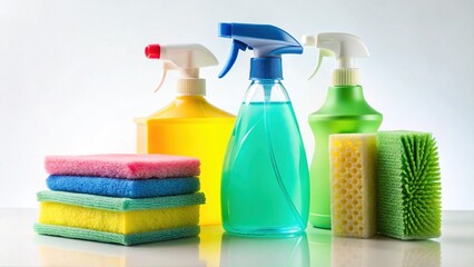 Minimalist Cleaning Supplies:  White Background Product Photography
