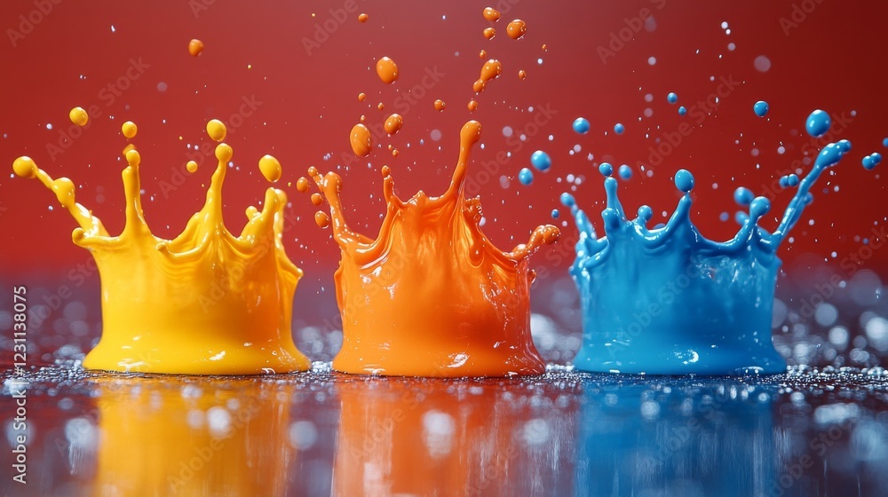 Aufkleber vibrant splatters of paint creating abstract patterns on a surface