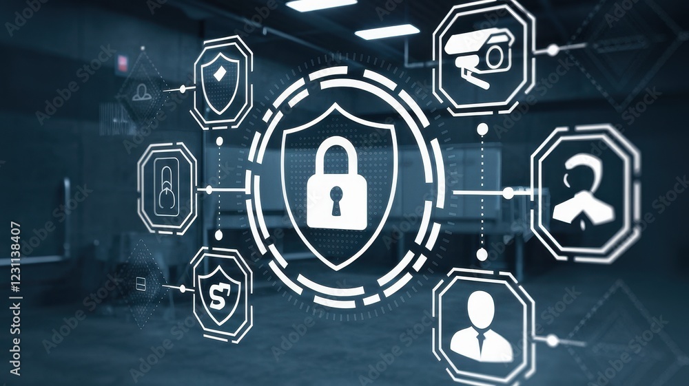 Poster cybersecurity network protection: data security system