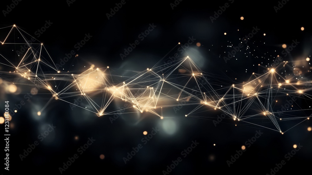 Poster evolving digital connections highlighted through network designs.