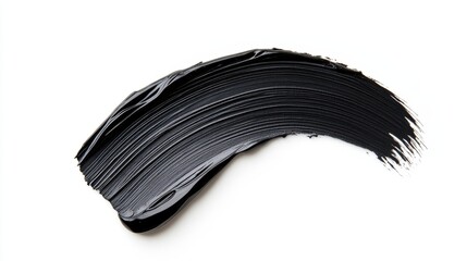 Smooth Black Paint Stroke on White Background for Artistic Use