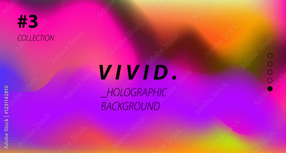 Aufkleber Holographic gradient in rainbow pearlescent colors. Iridescent retro shiny background design.