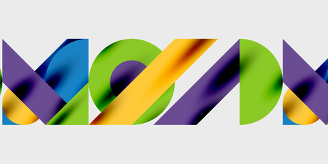 Detailed composition of circles, semicircles, and triangles with glossy effects and smooth gradients. A sleek and modern vector design for creative and tech-inspired projects