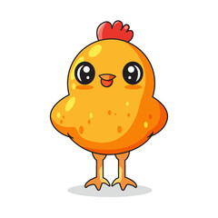 cute chick cartoon kawaii sticker. character vector illustration